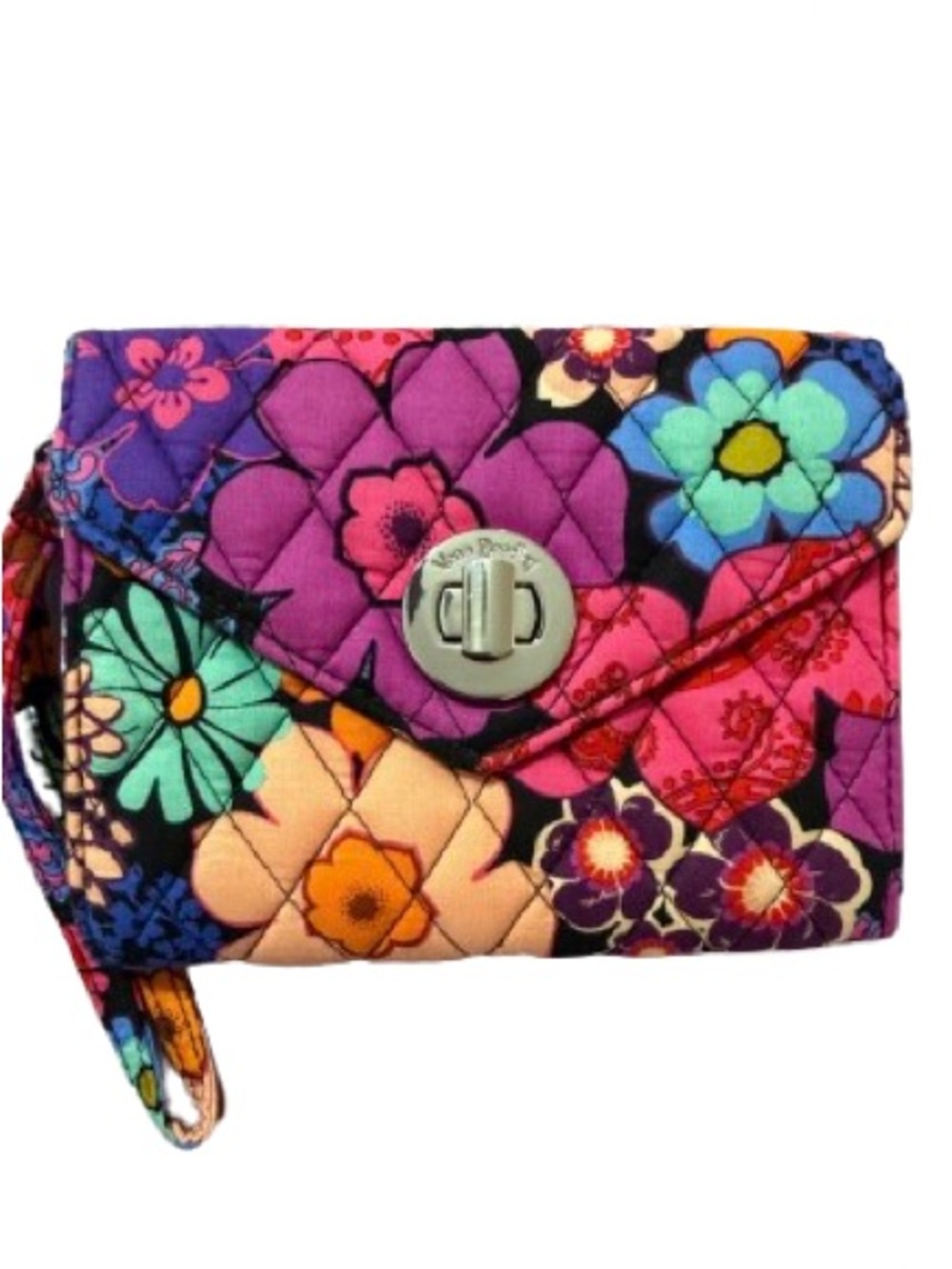 Vera Bradley Floral Fiesta Quilted Wristlet with Turn lock